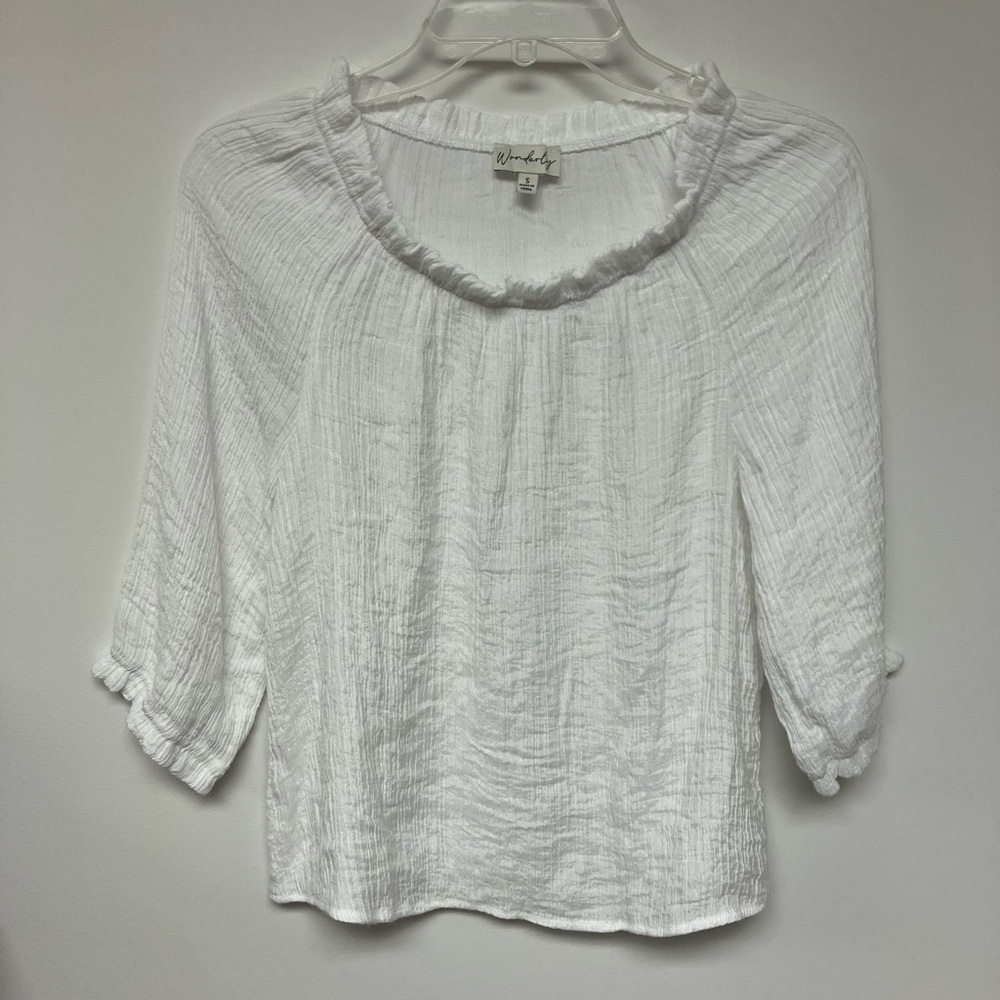 Wonderly, white blouse, S